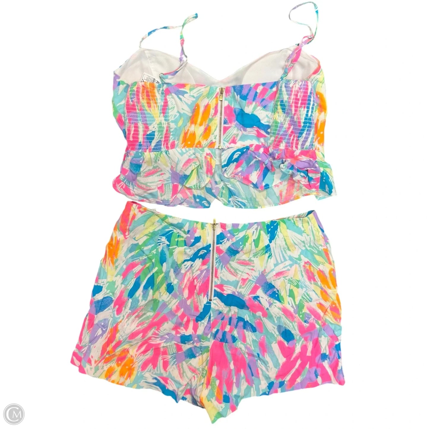 2 Piece Skirt Set Designer By Lilly Pulitzer In Blue & Pink, Size: 6