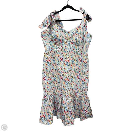 Dress Casual Midi By Eloquii In Blue & Yellow, Size: 22