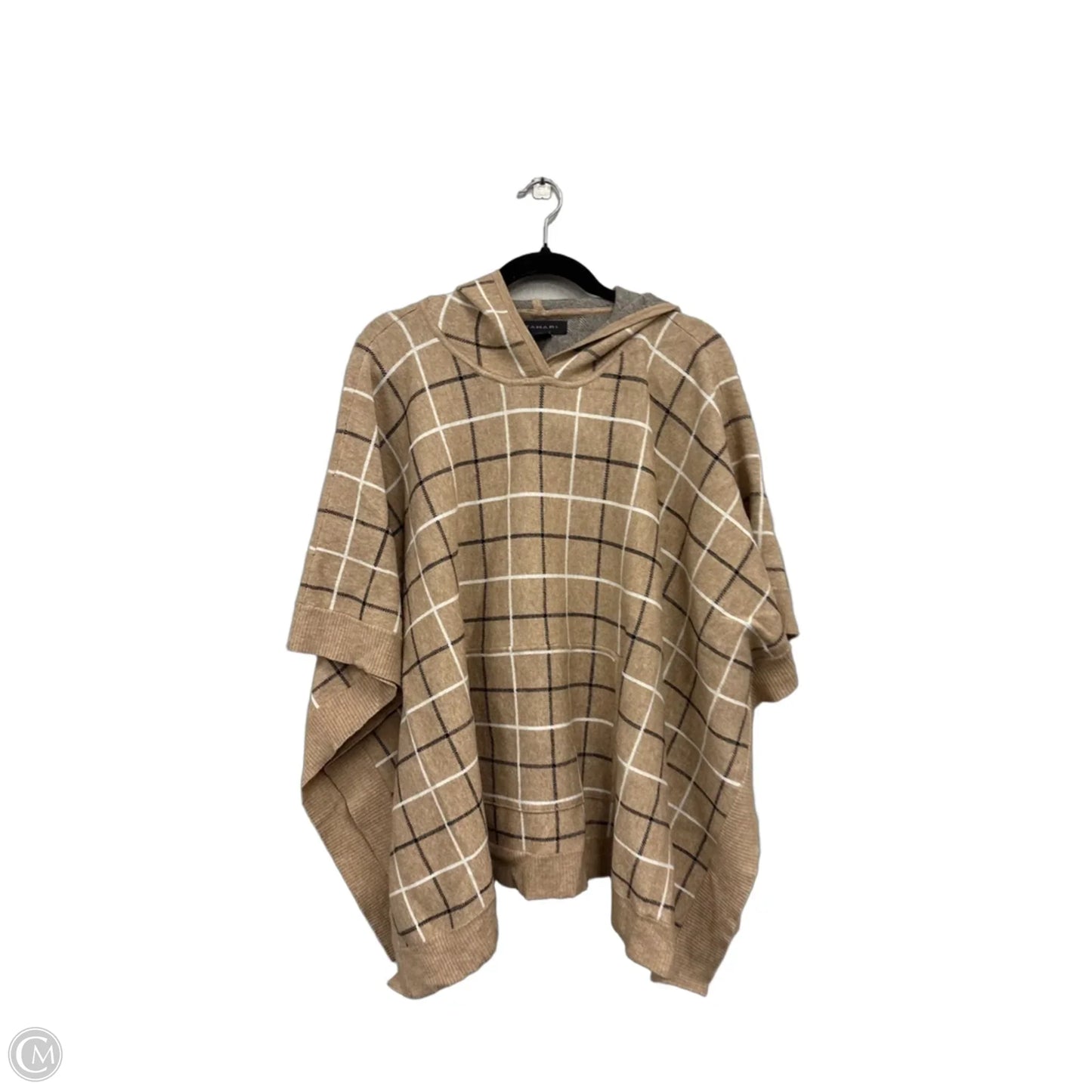 Poncho By Tahari By Arthur Levine In Tan & White, Size: Osfm