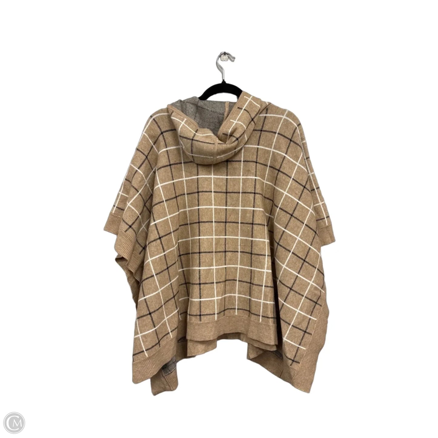 Poncho By Tahari By Arthur Levine In Tan & White, Size: Osfm