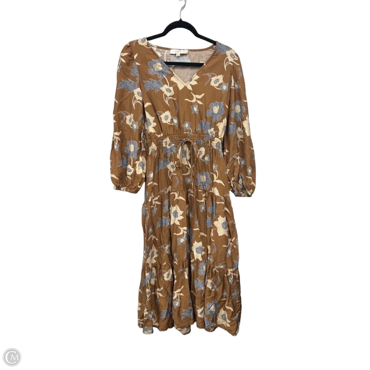 Dress Casual Maxi By Loft In Brown & Cream, Size: Mp