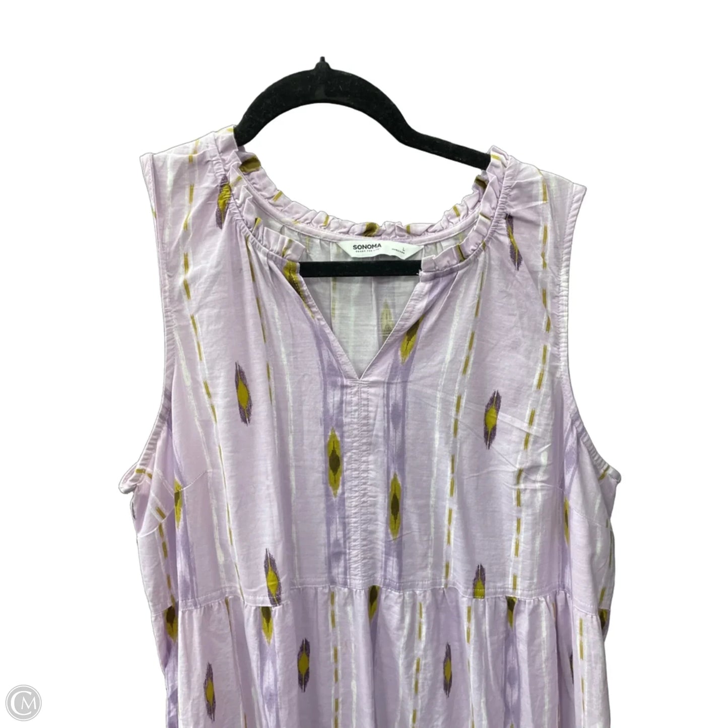 Dress Casual Maxi By Sonoma In Purple & White, Size: L