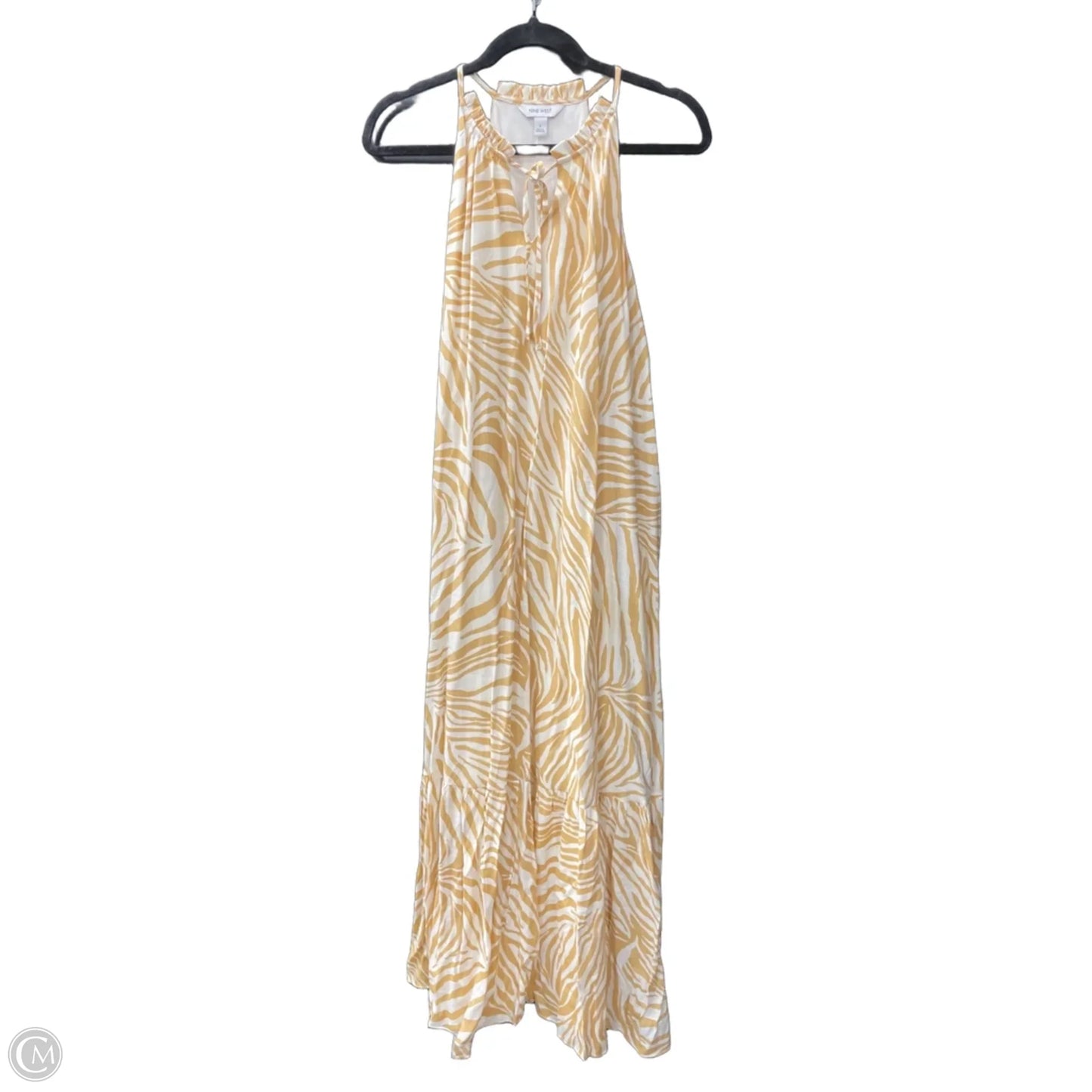 Dress Casual Maxi By Nine West Apparel In Tan & White, Size: L
