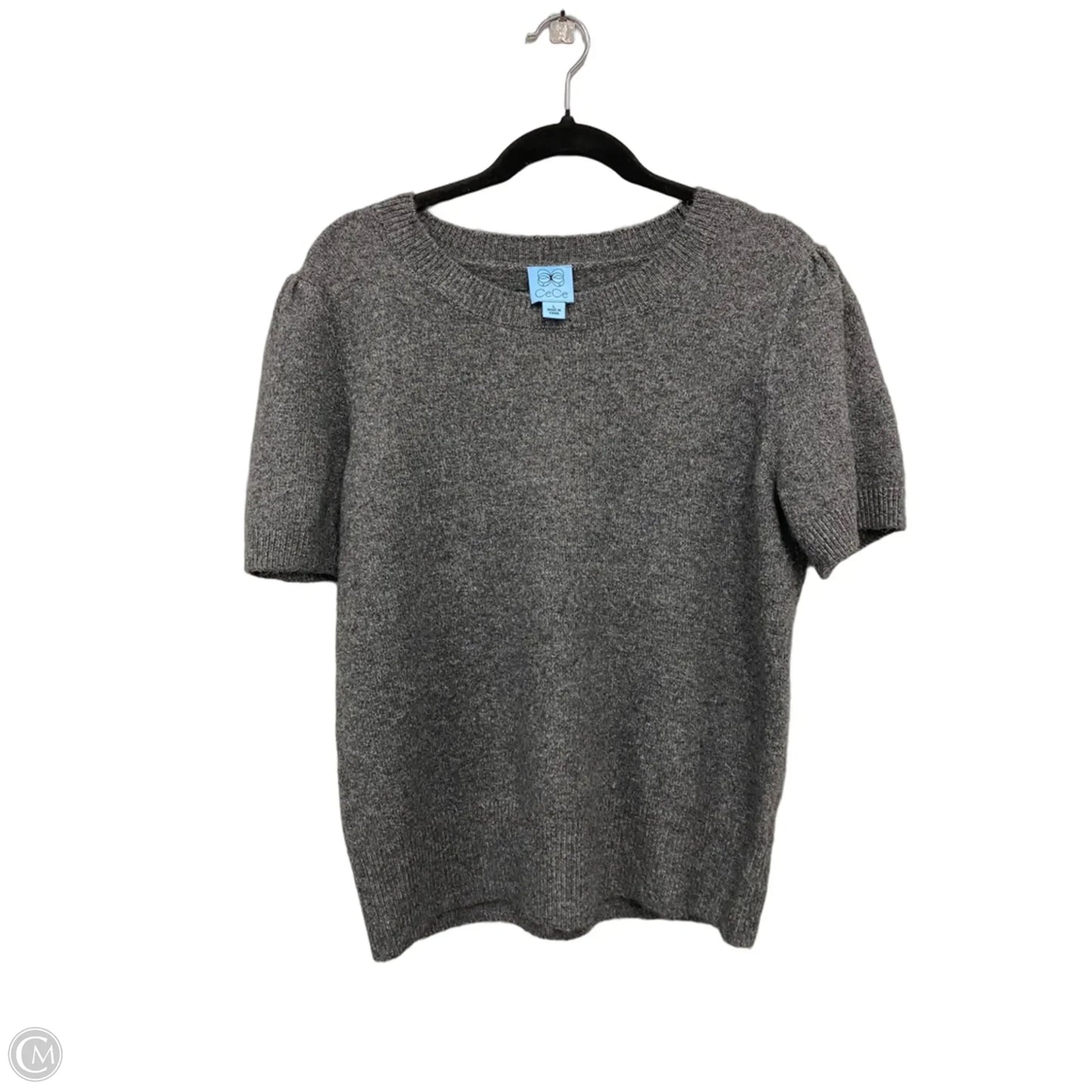 Sweater Short Sleeve By Cece In Grey, Size: L