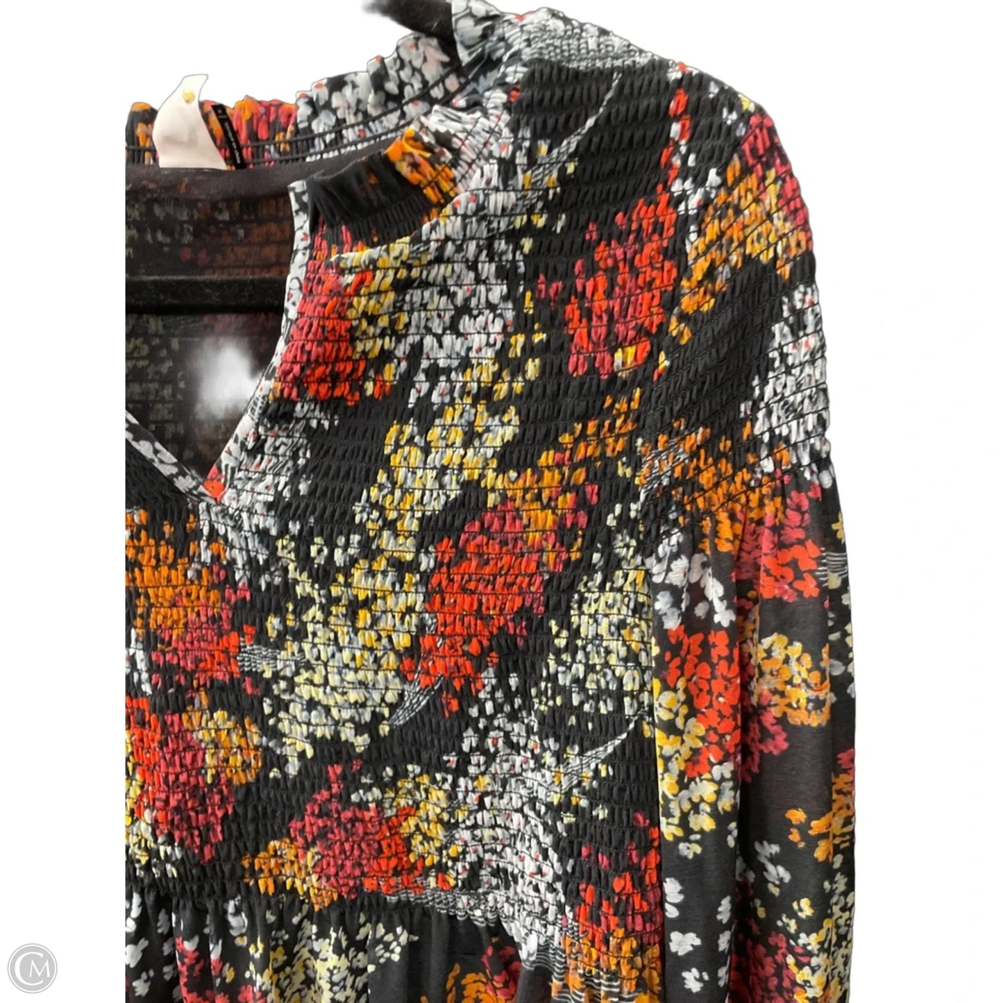 Blouse Long Sleeve By Akemi And Kin In Black & Orange, Size: M