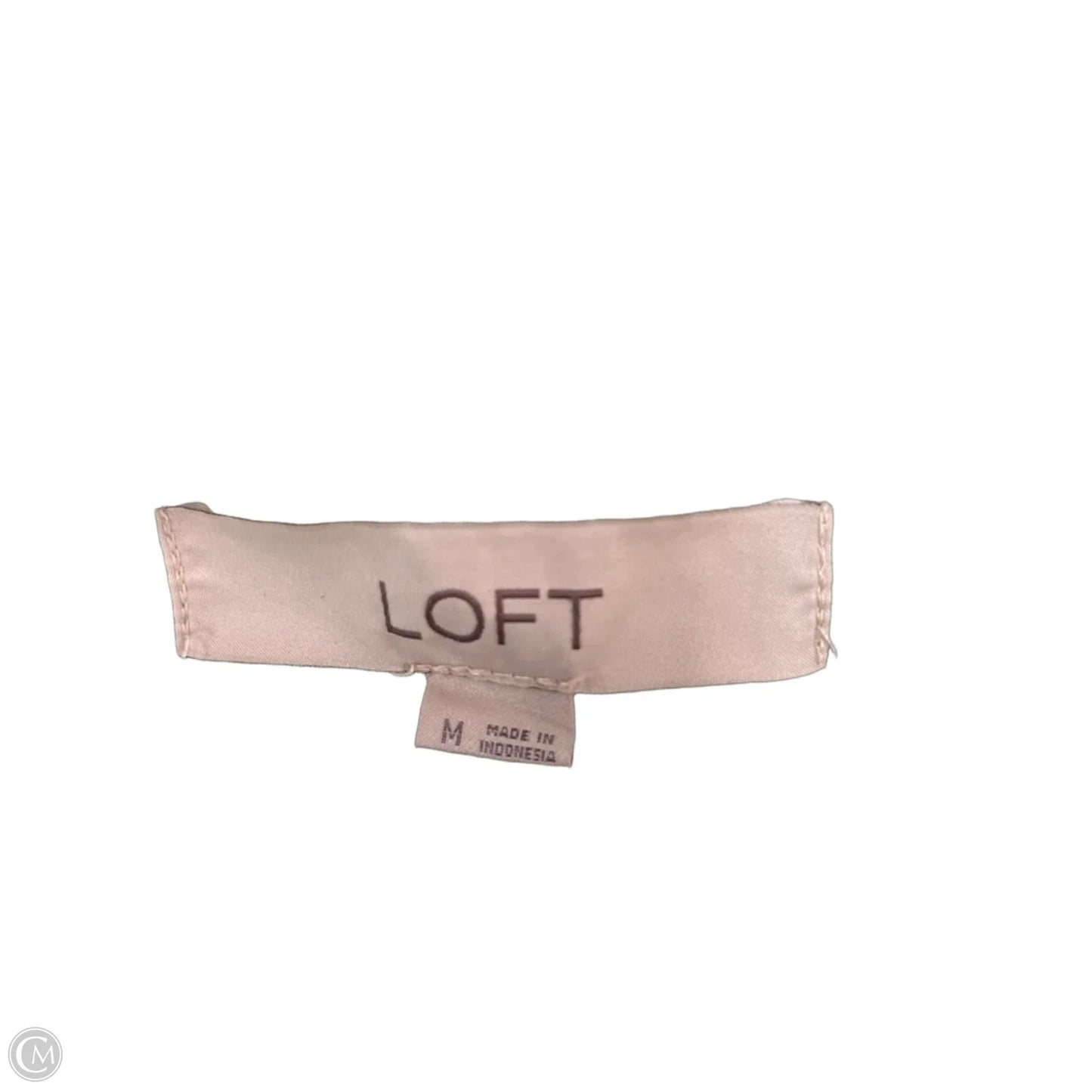 Blouse Short Sleeve By Loft In Green & White, Size: M