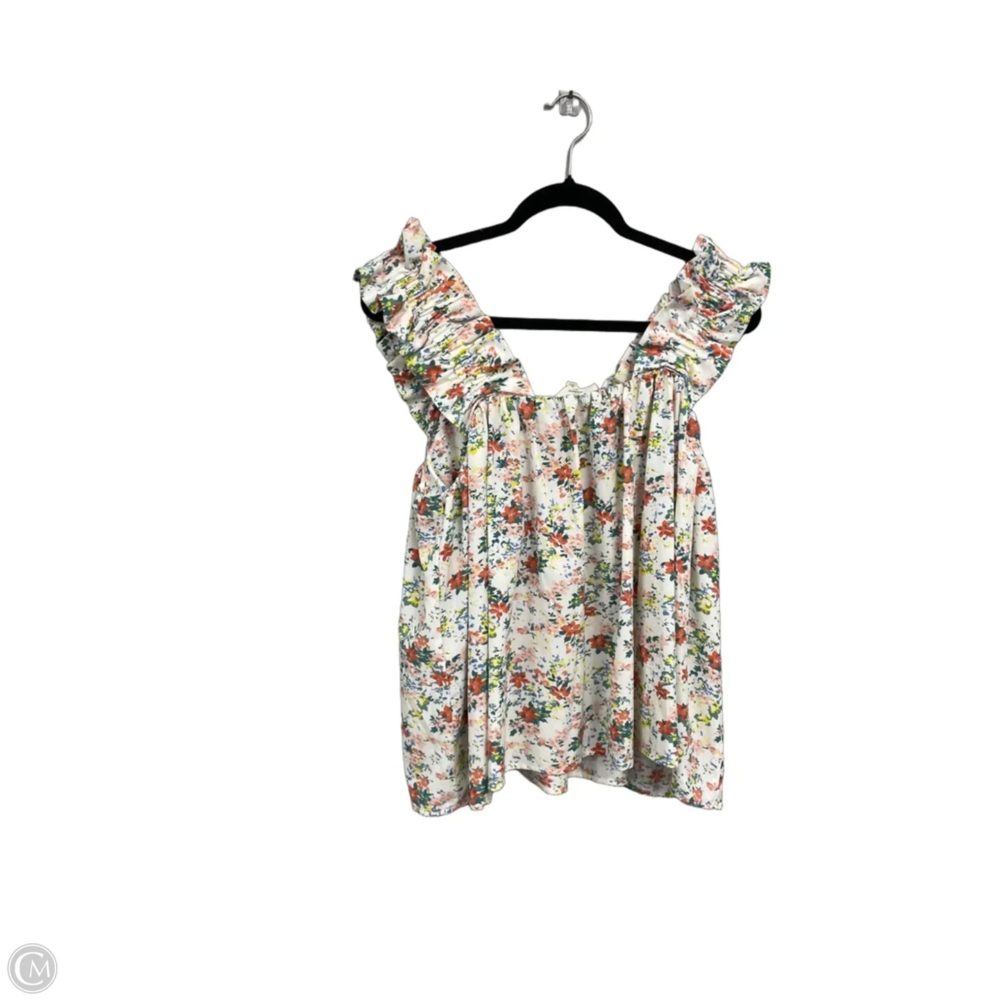 Blouse Sleeveless By Entro In Blue & Cream, Size: M