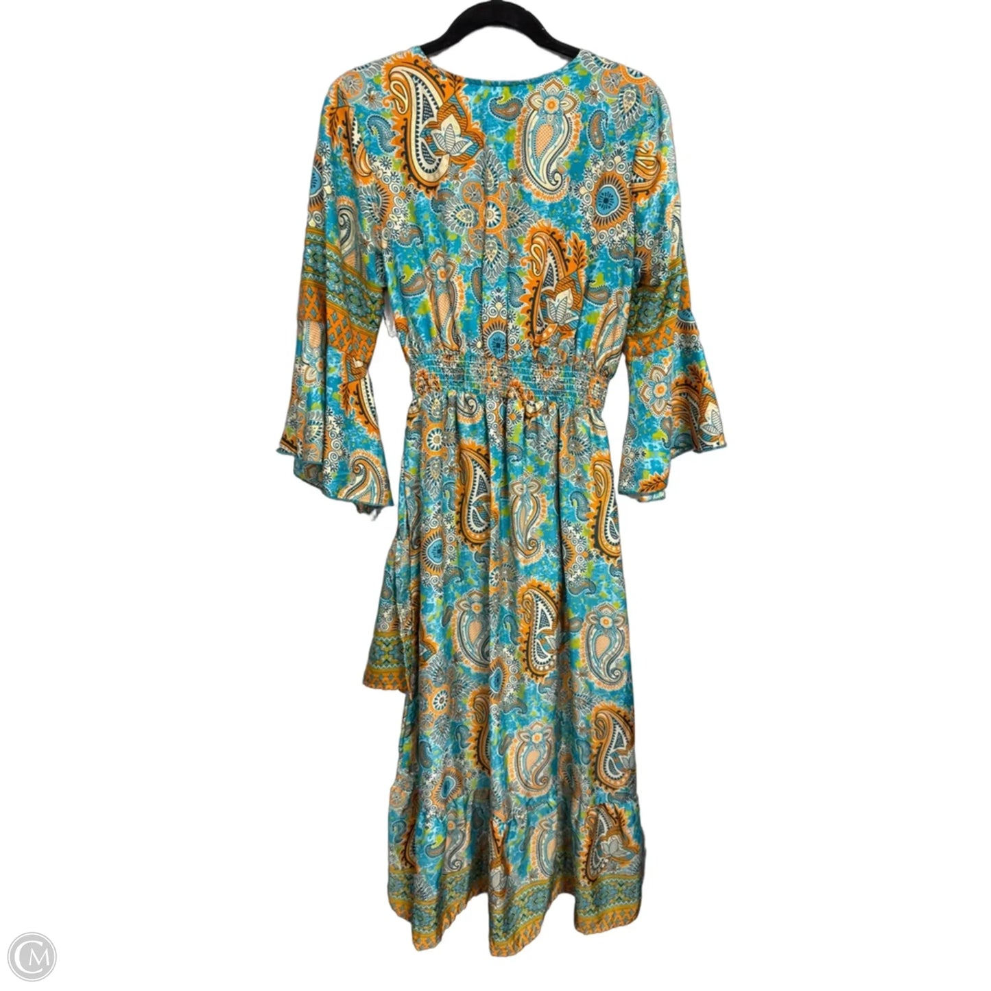 Dress Casual Maxi By Clothes Mentor In Blue & Orange, Size: L