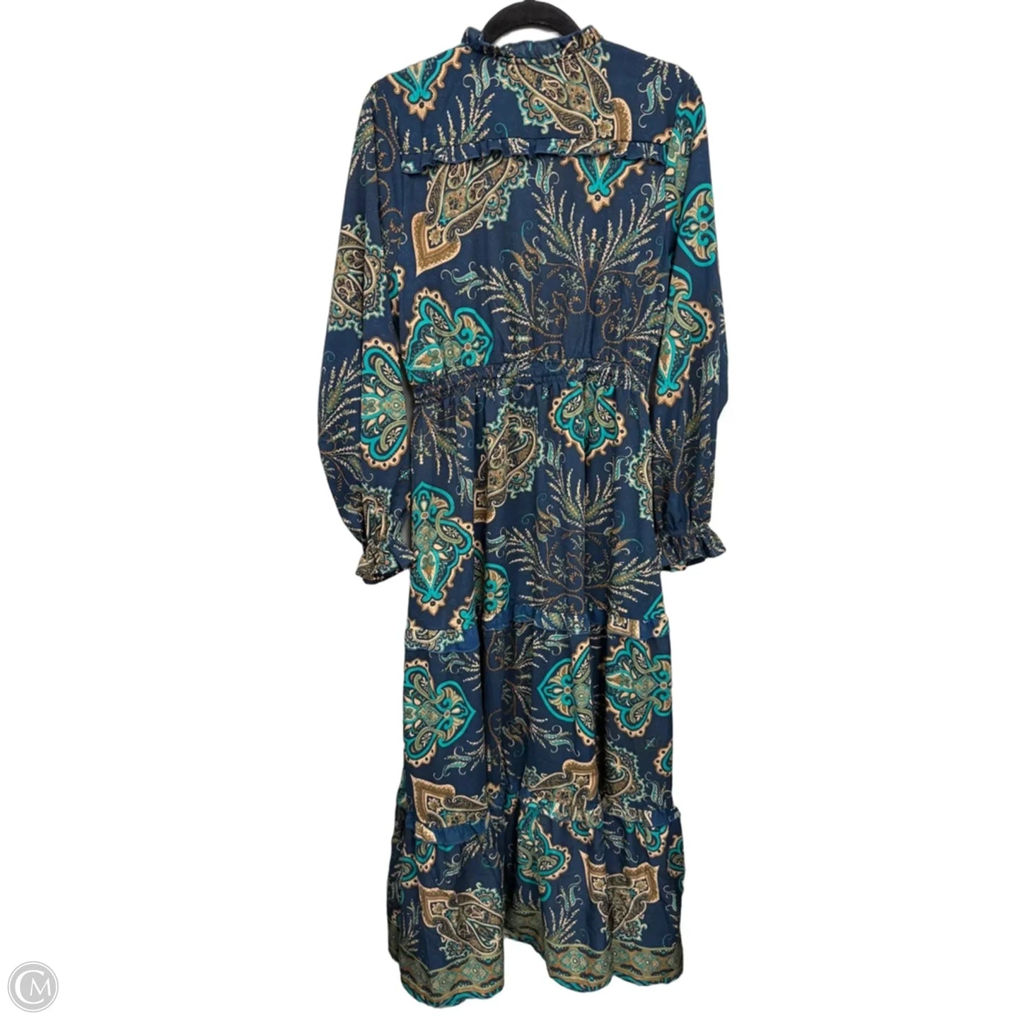Dress Casual Maxi By Bohme In Blue & Green, Size: L