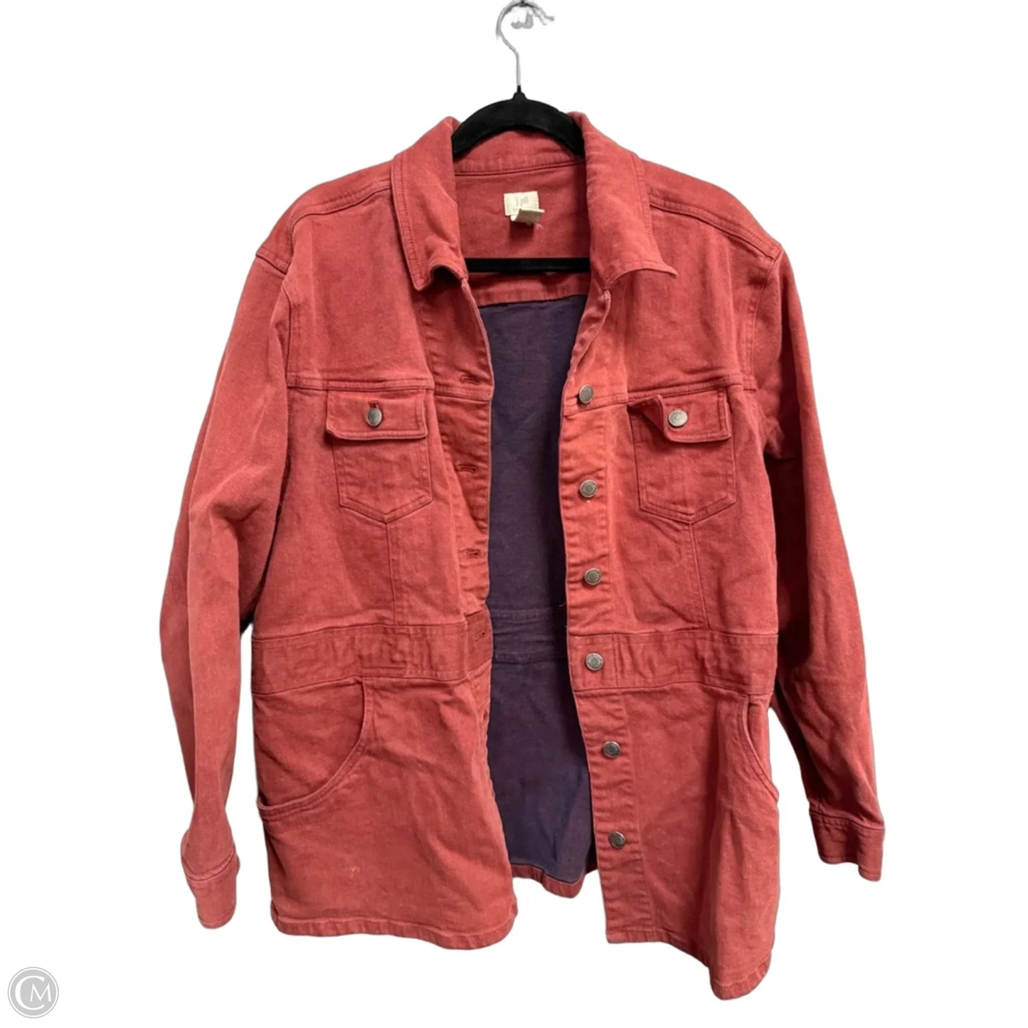Jacket Denim By J. Jill In Red, Size: Xl