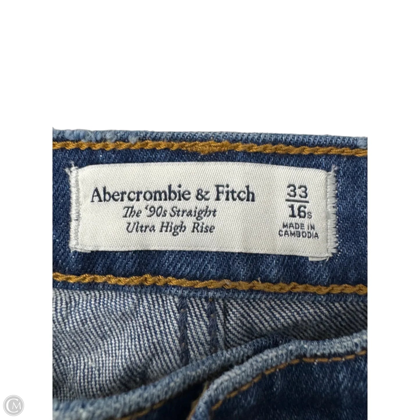 Jeans Straight By Abercrombie And Fitch In Blue Denim, Size: 16