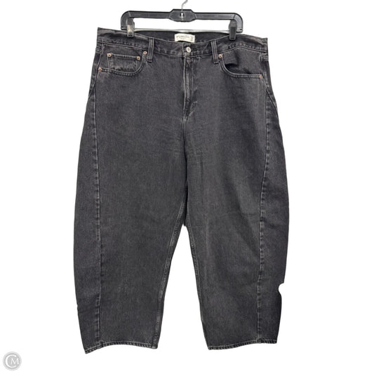 Jeans Straight By Abercrombie And Fitch In Black Denim, Size: 16