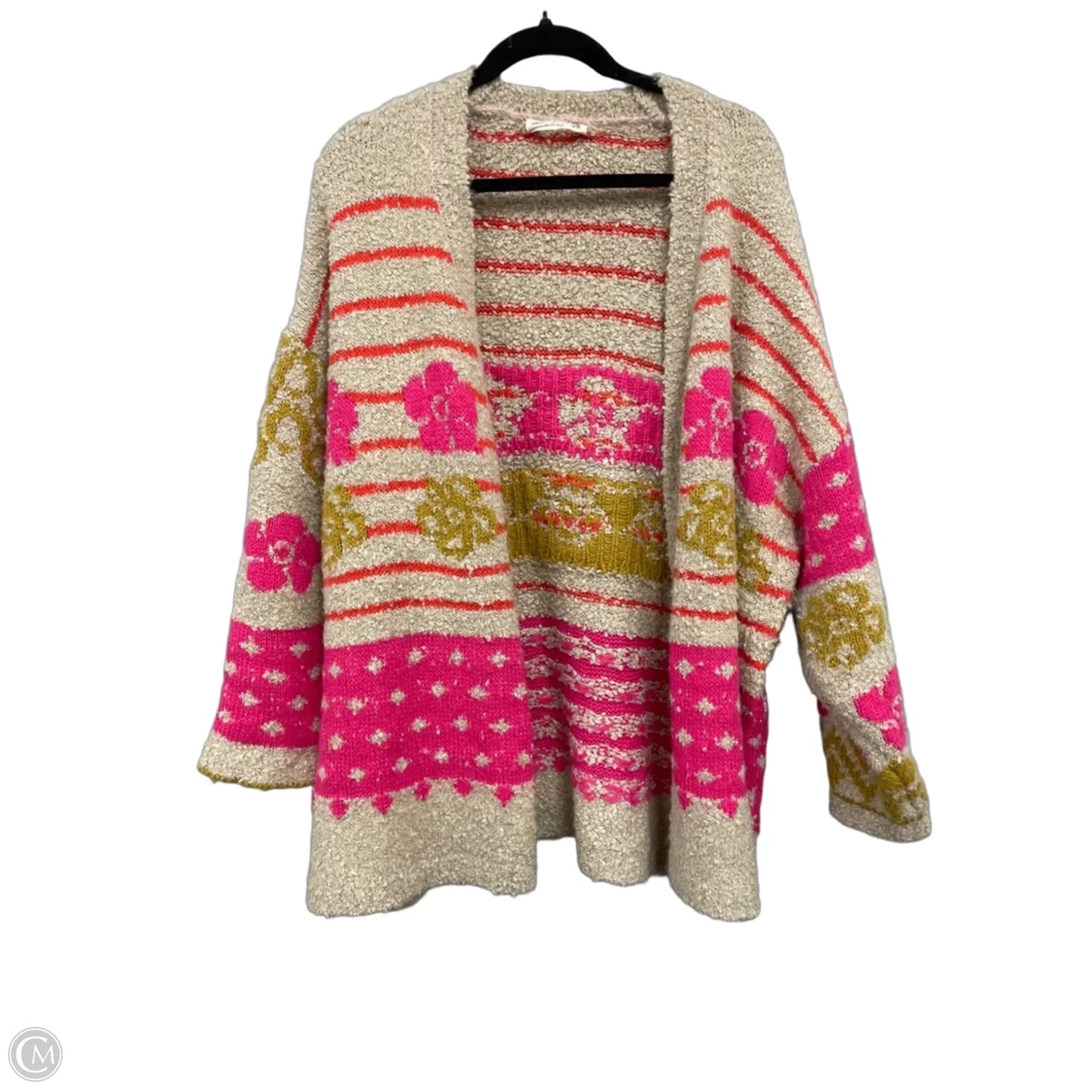Sweater Cardigan By Natural Life In Orange & Tan, Size: S