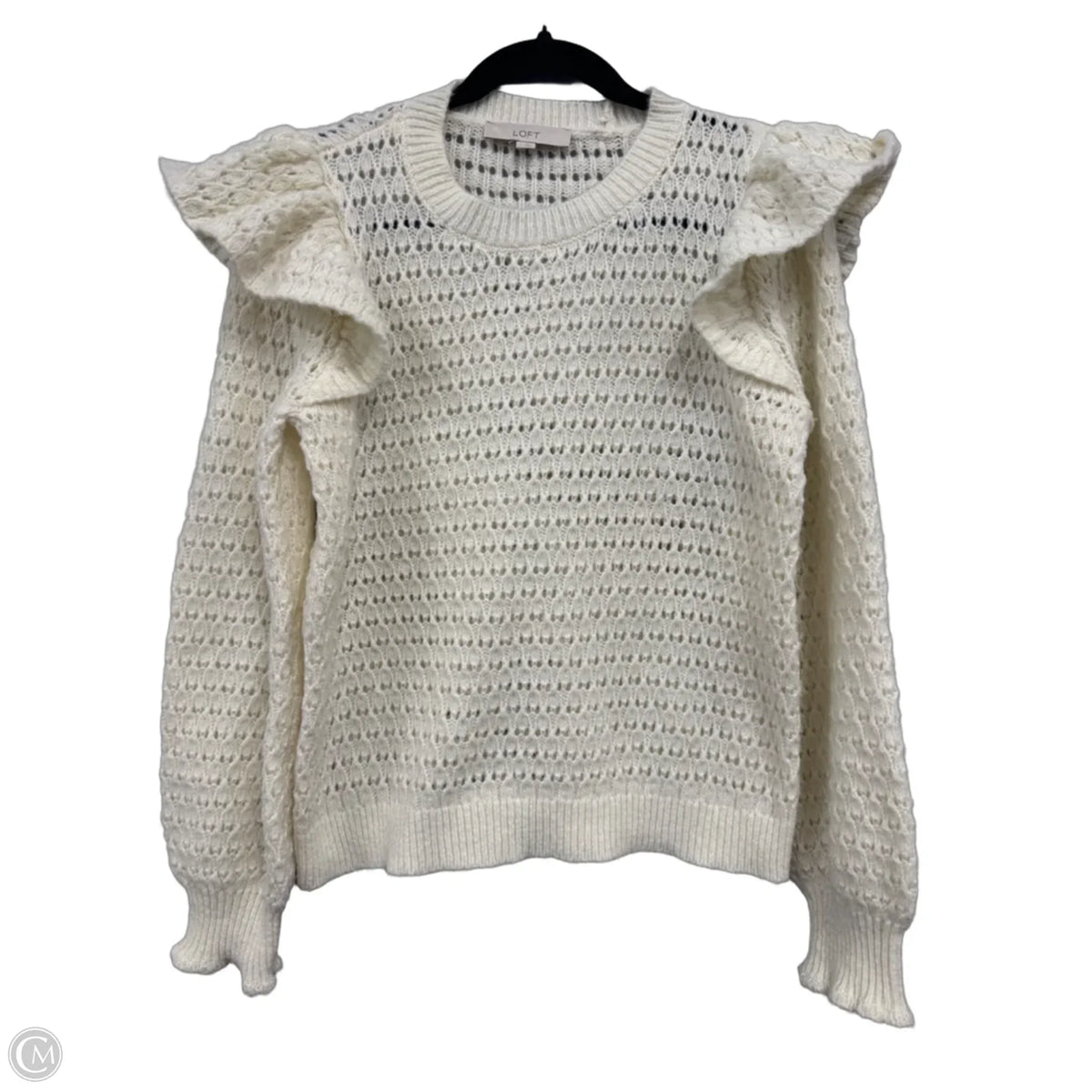 Sweater By Loft In Cream, Size: L
