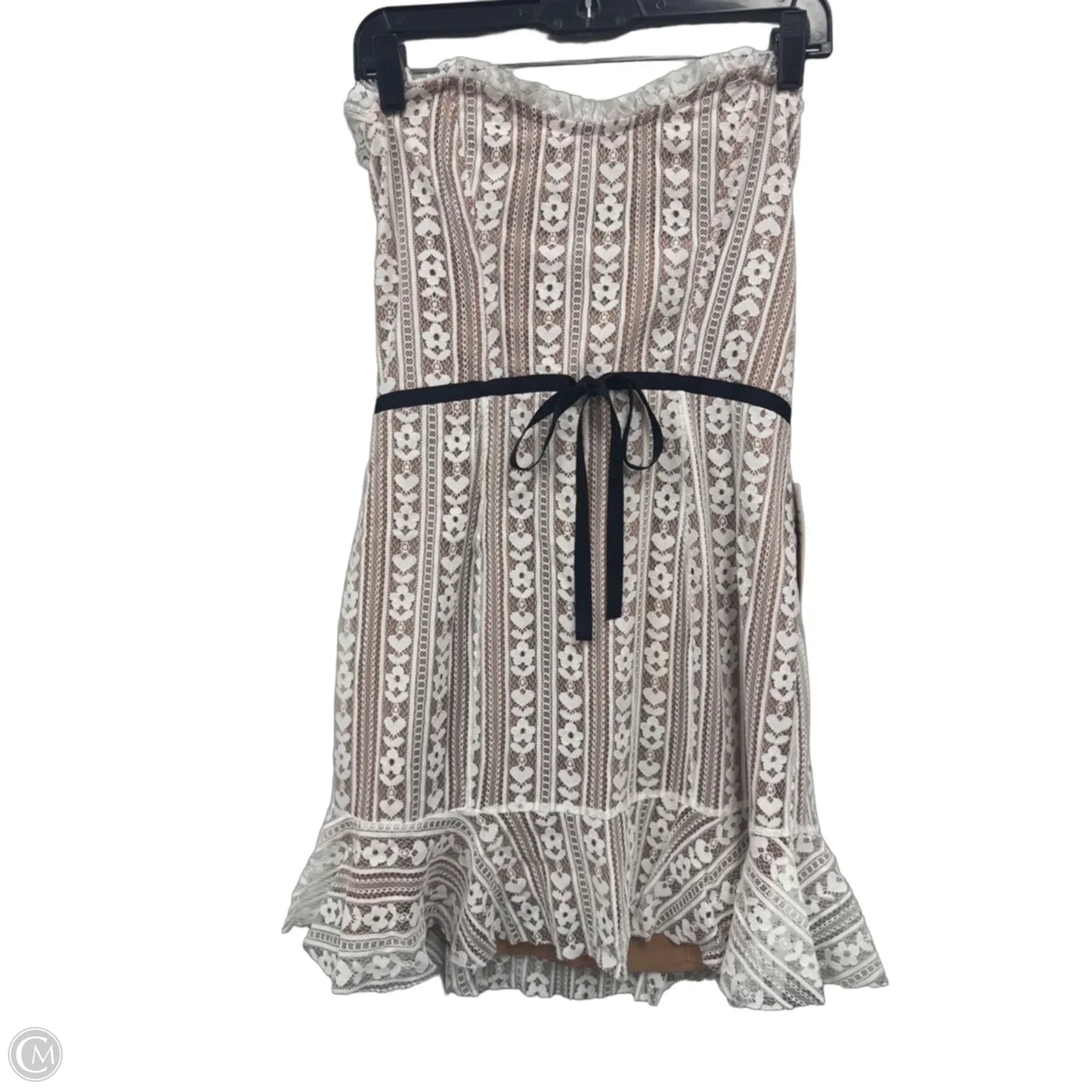 Dress Casual Short By For Love & Lemons In Tan & White, Size: M