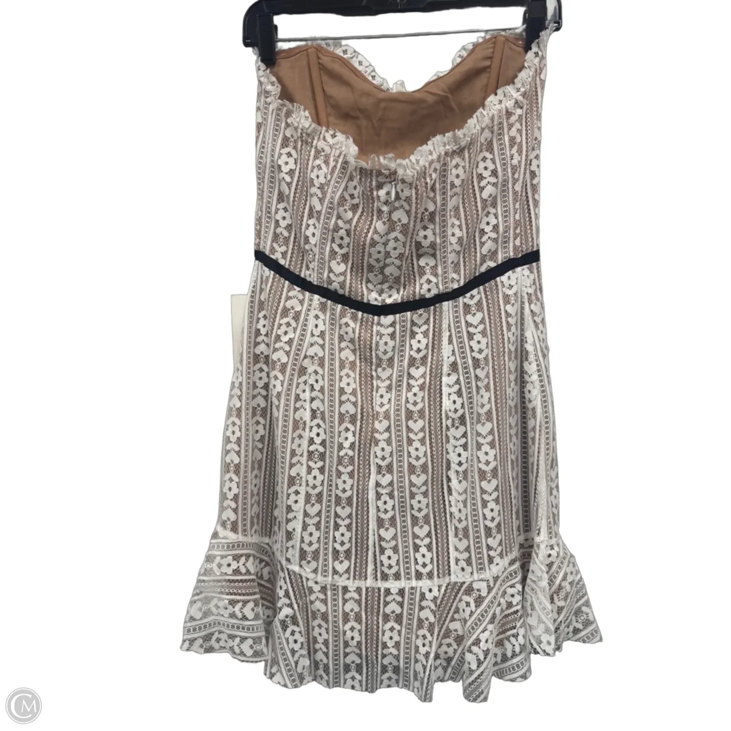 Dress Casual Short By For Love & Lemons In Tan & White, Size: M