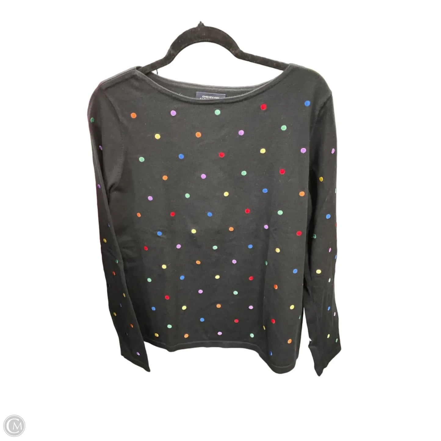 Sweater By Jones New York In Black & Red, Size: L