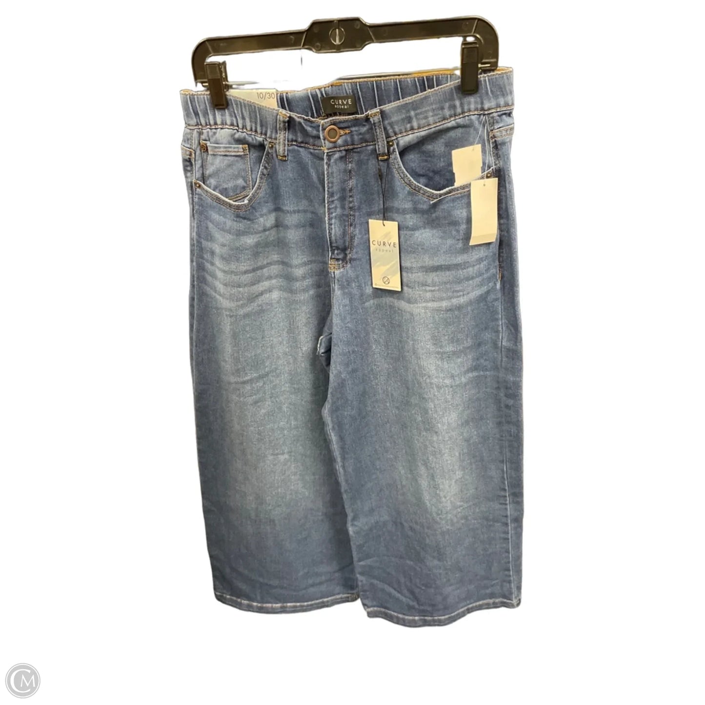 Jeans Wide Leg By Curve Appeal In Blue Denim, Size: 10