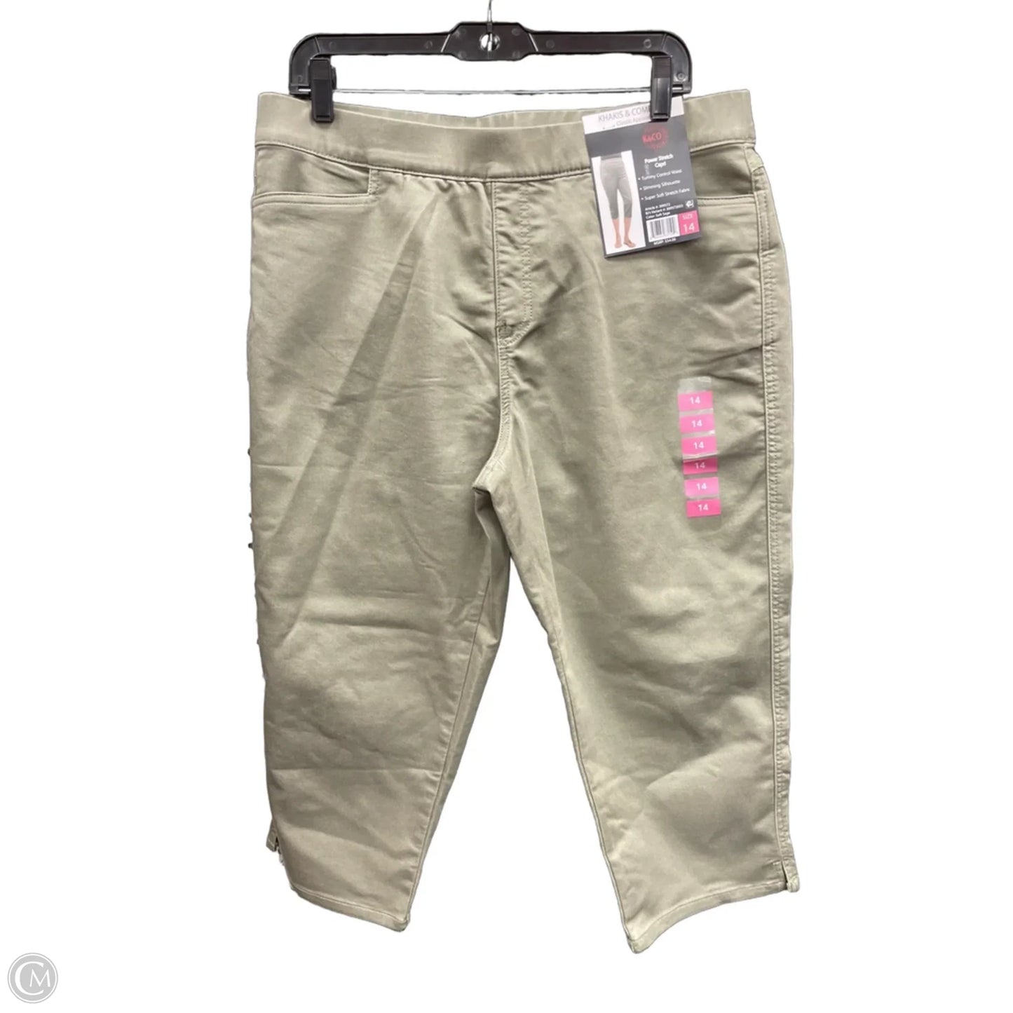 Pants Cropped By Classic Apparel In Green, Size: 14