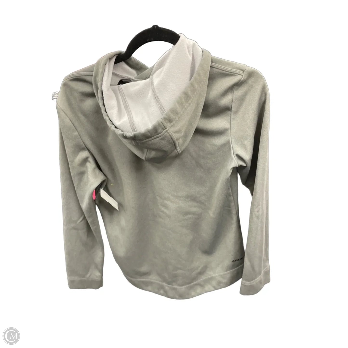 Athletic Sweatshirt Hoodie By Adidas In Grey & White, Size: S