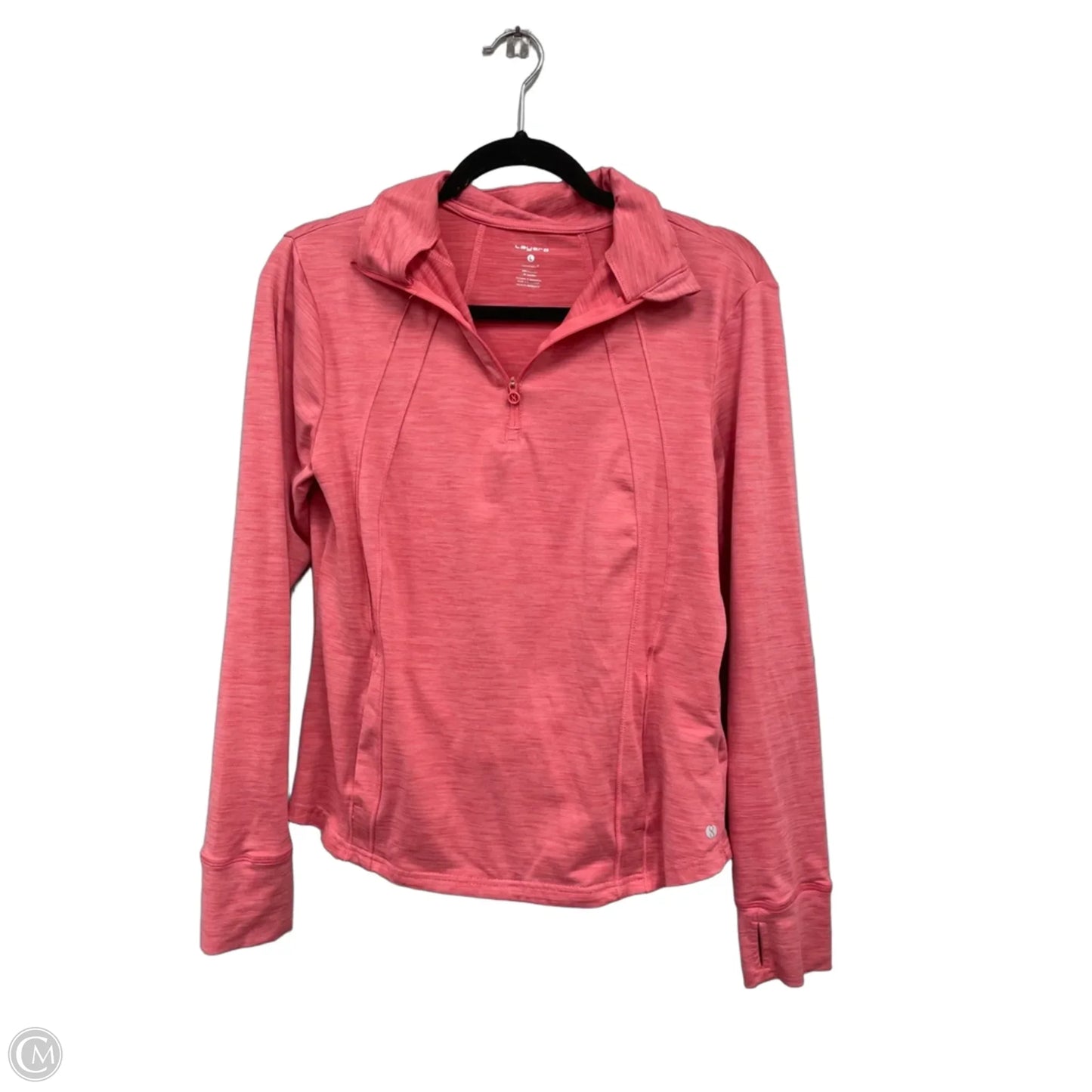 Athletic Top Long Sleeve Collar By Layer 8 In Pink, Size: L