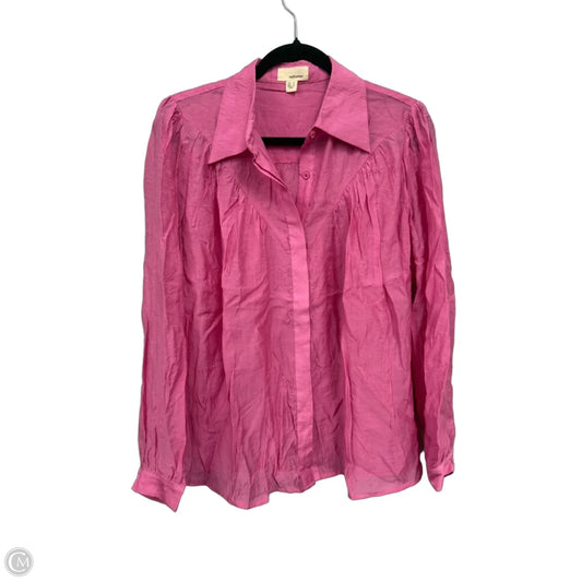 Blouse Long Sleeve By The Korner In Pink, Size: M