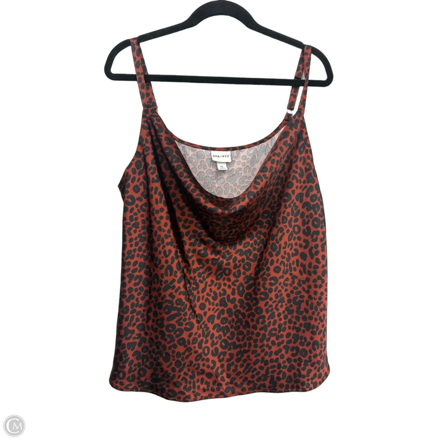 Blouse Sleeveless By Ava & Viv In Black & Brown, Size: Xxl