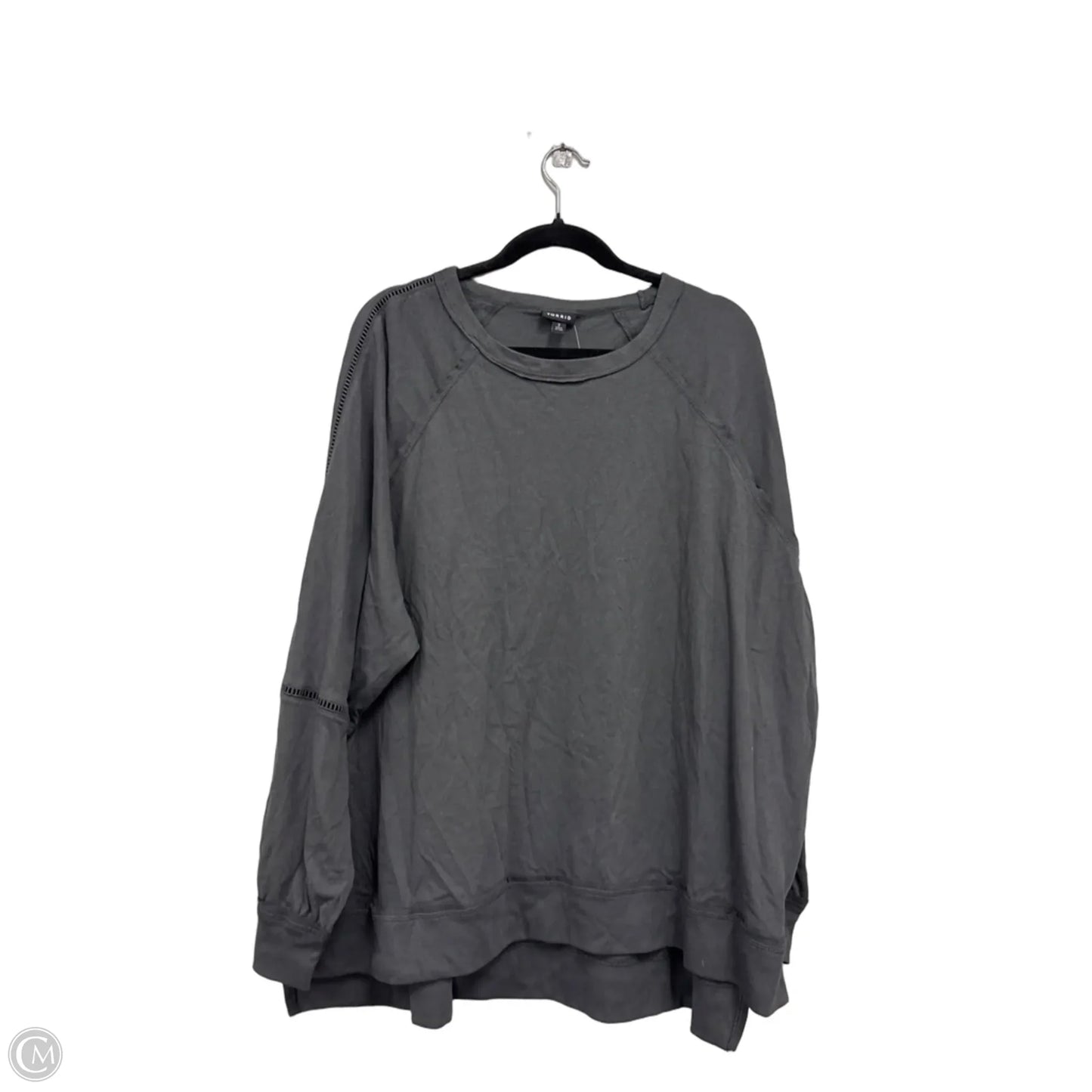 Top Long Sleeve Basic By Torrid In Grey, Size: 2x