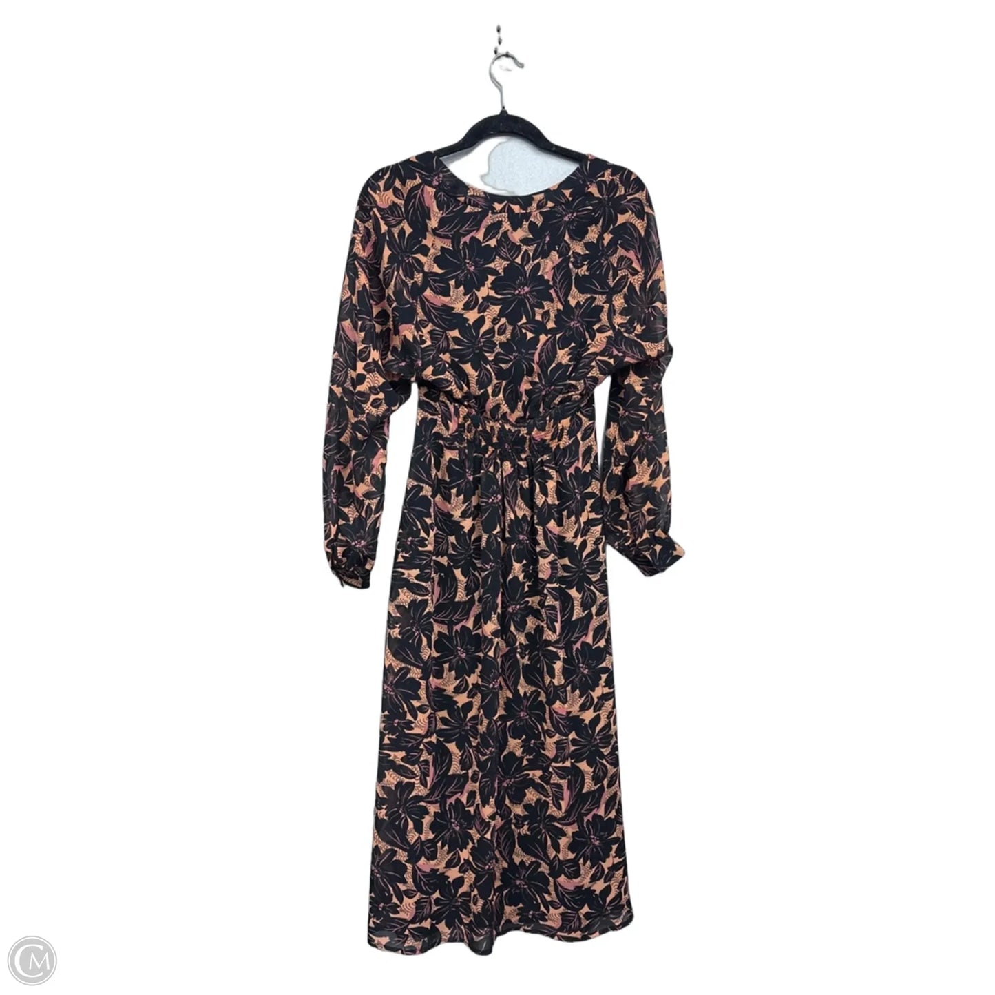 Dress Casual Midi By Astr The Label In Black & Orange, Size: Xs
