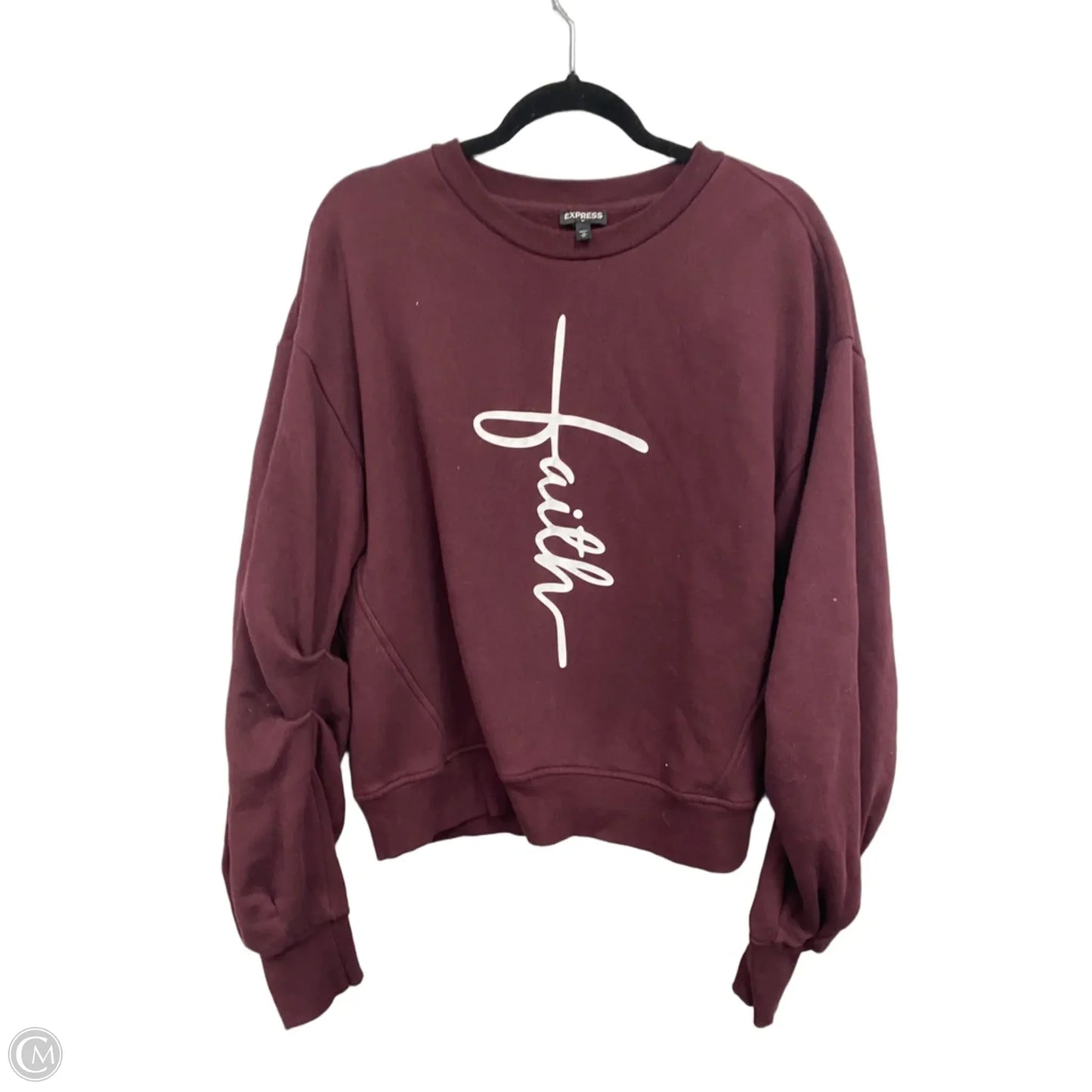 Sweatshirt Crewneck By Express In Maroon, Size: M