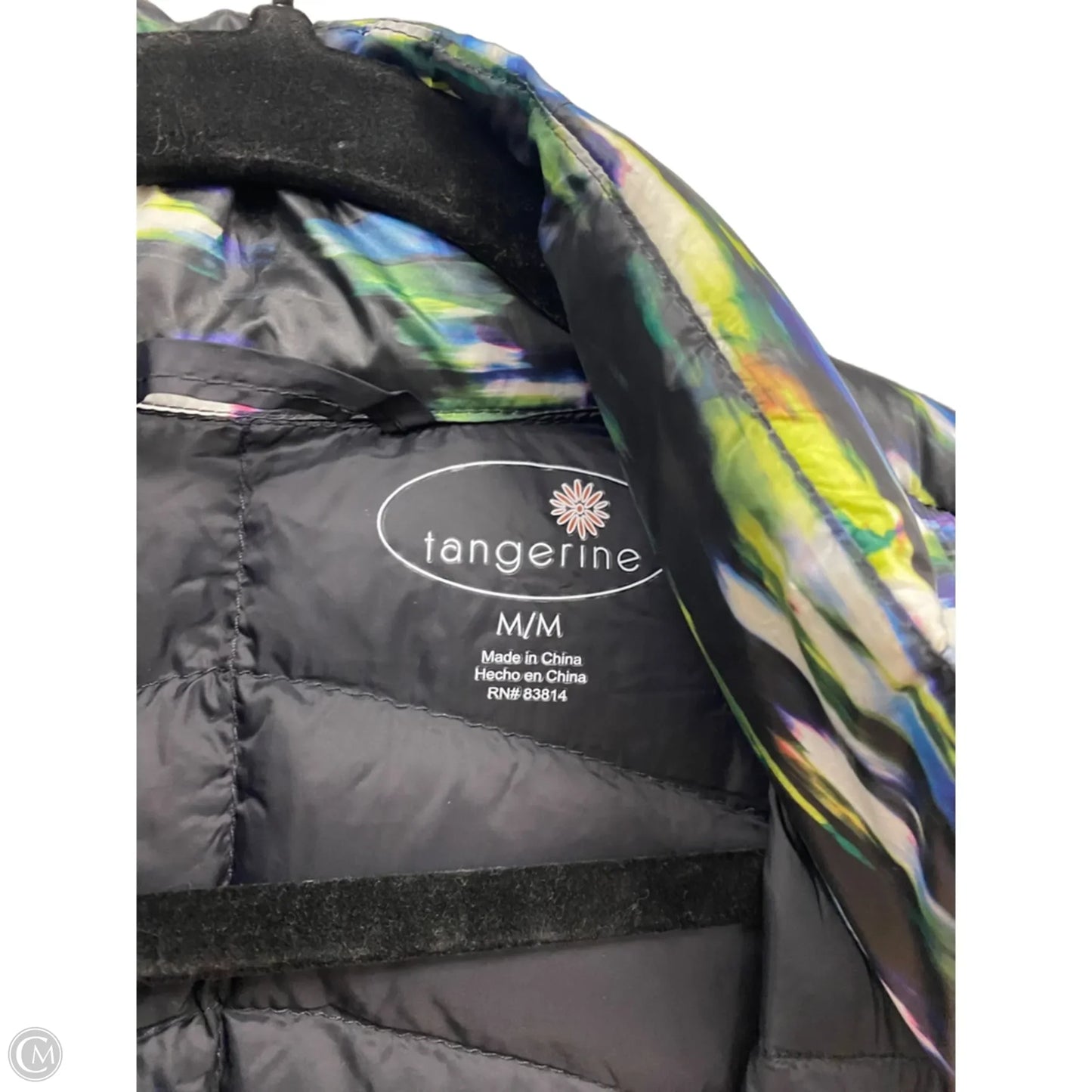 Vest Puffer & Quilted By Tangerine In Black & Green, Size: M
