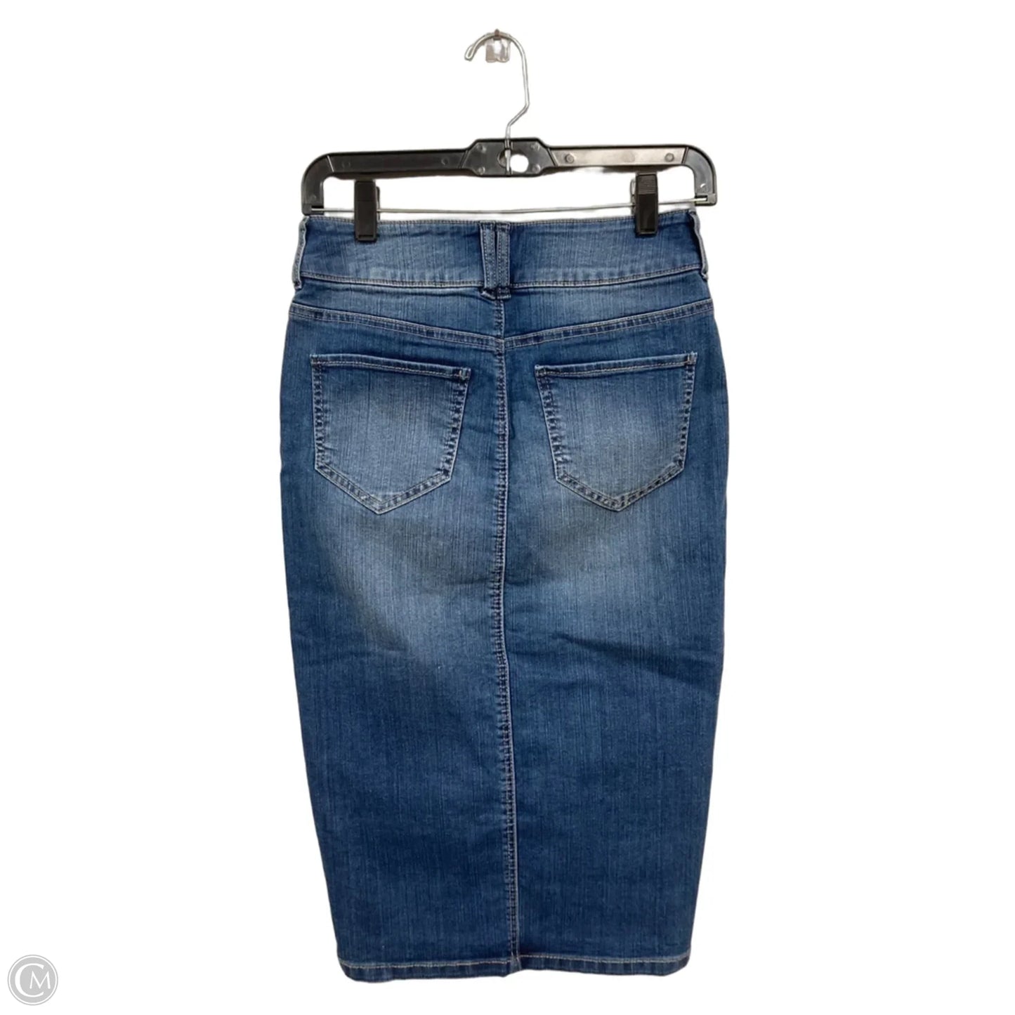 Skirt Midi By New York And Co In Blue Denim, Size: 0