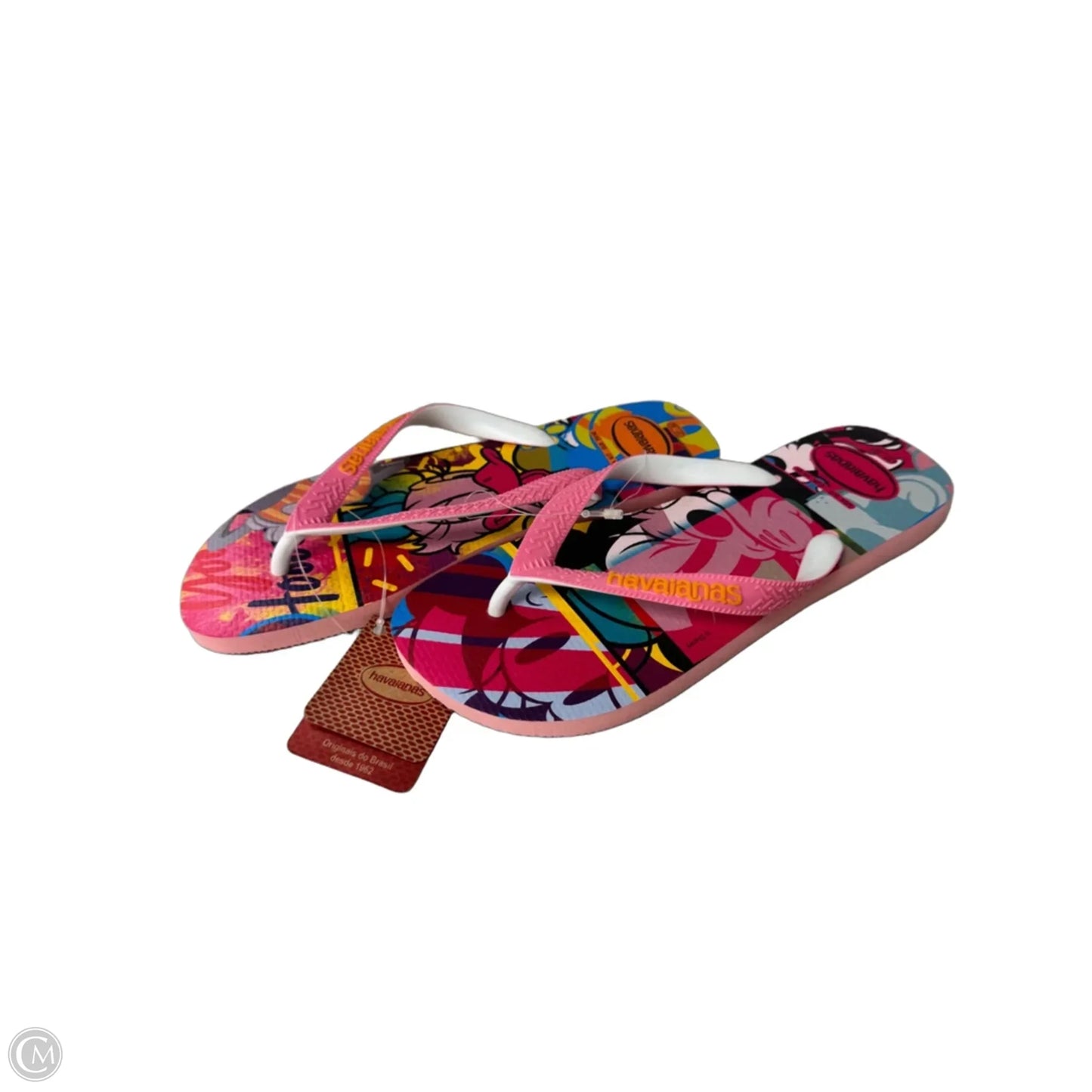 Sandals Flip Flops By Havaianas In Pink & Yellow, Size: 6