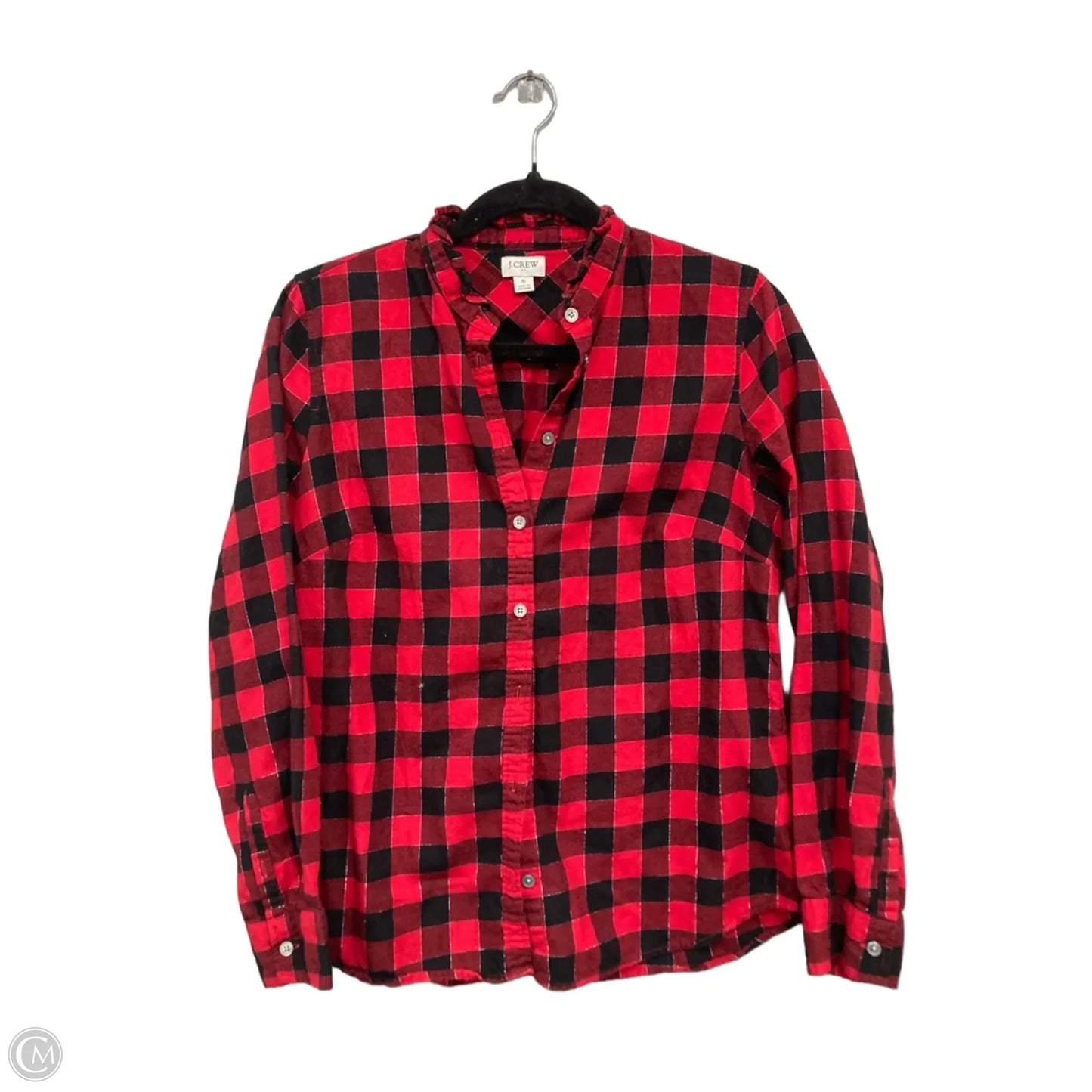 Blouse Long Sleeve By J. Crew In Black & Red, Size: S