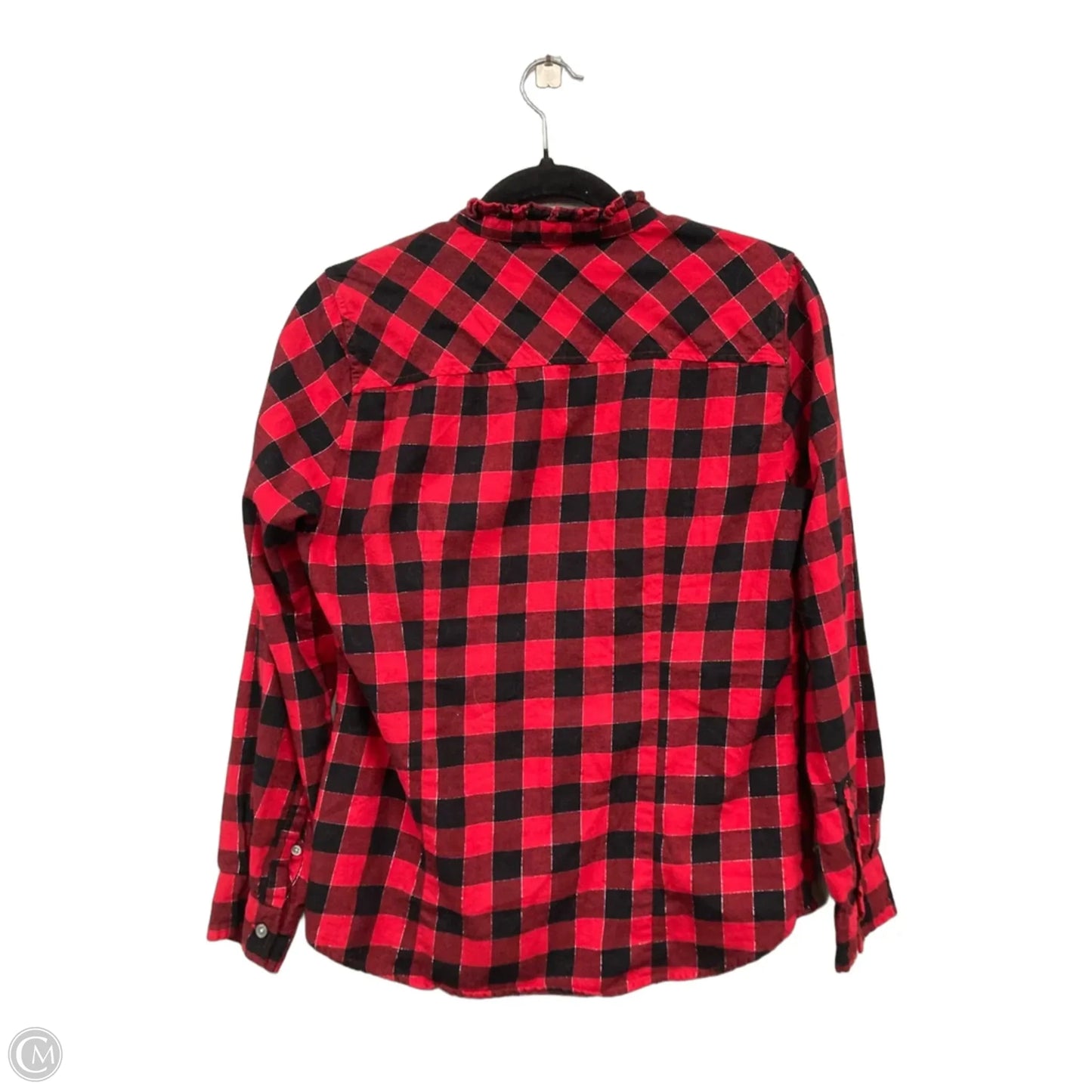 Blouse Long Sleeve By J. Crew In Black & Red, Size: S