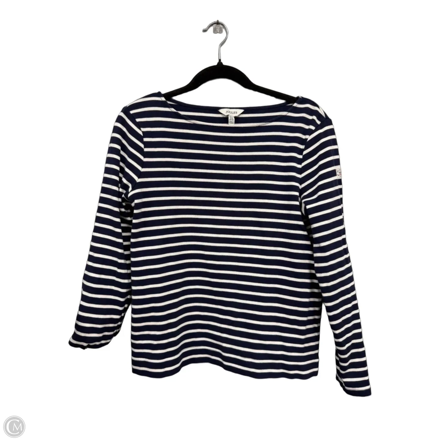 Top Long Sleeve By Joules In Blue & White, Size: 8
