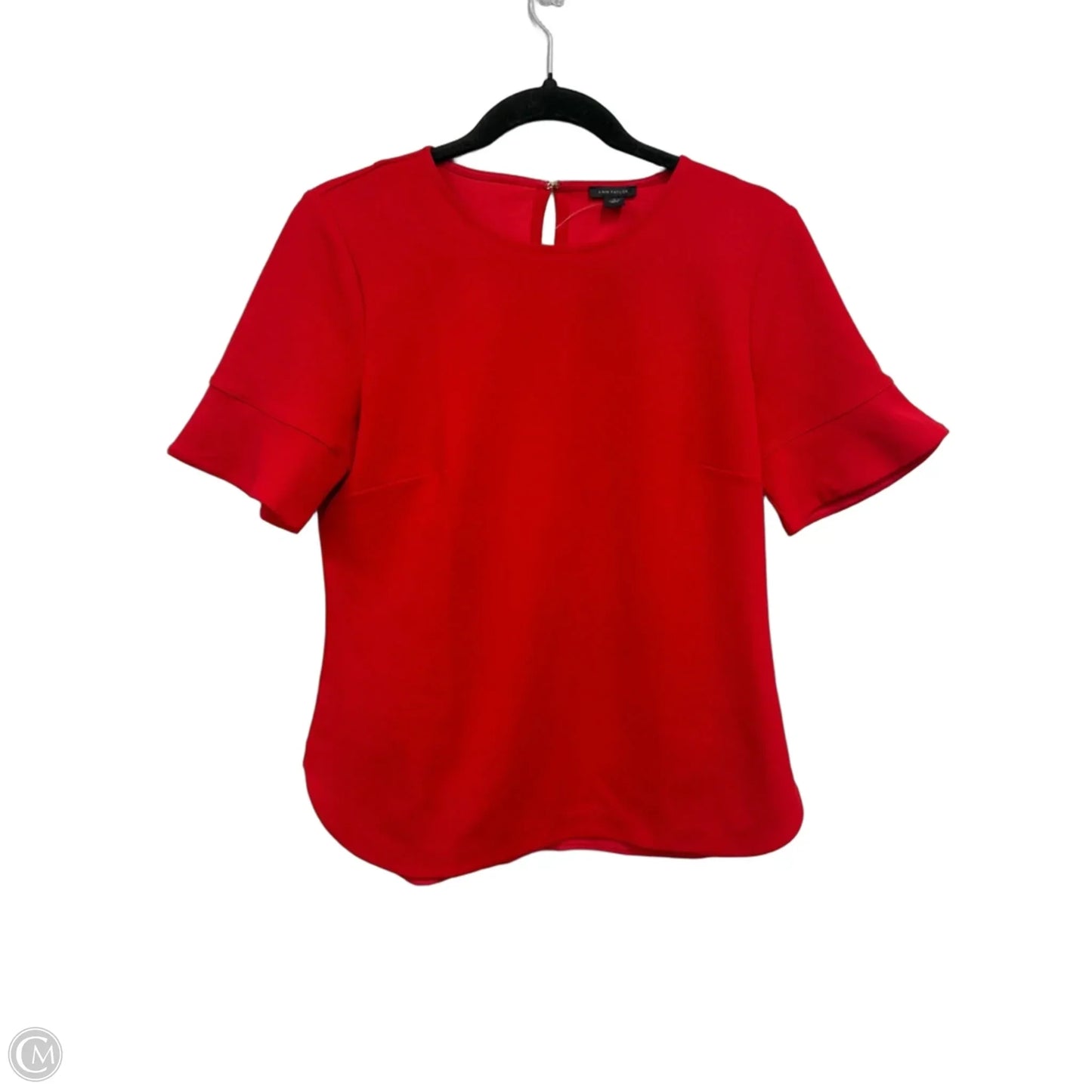 Blouse Short Sleeve By Ann Taylor In Red, Size: S