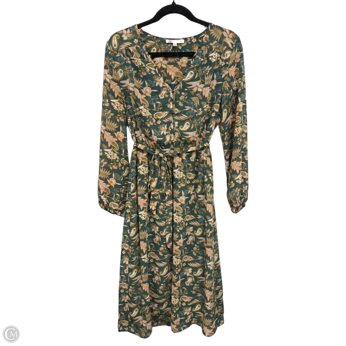 Dress Casual Midi By Dr2 In Green & Pink, Size: S