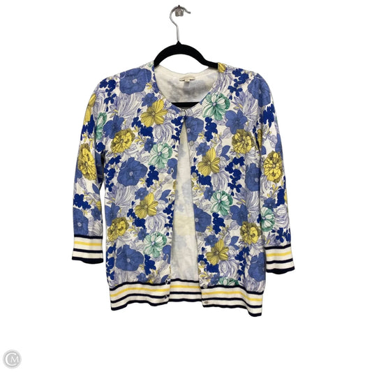 Sweater Cardigan By Talbots In Blue & Yellow, Size: S