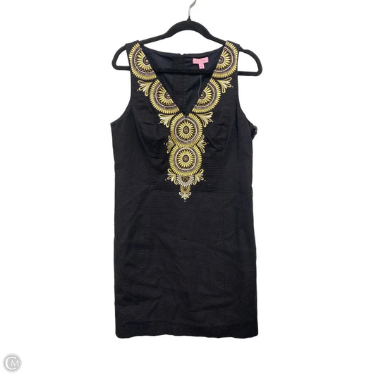 Dress Designer By Lilly Pulitzer In Black & Gold, Size: 12