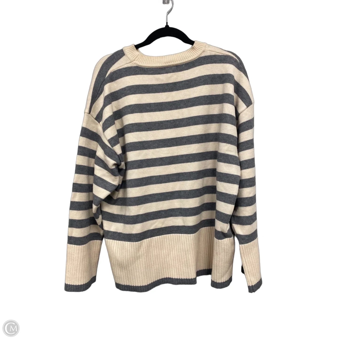 Sweater By Entro In Cream & Grey, Size: L