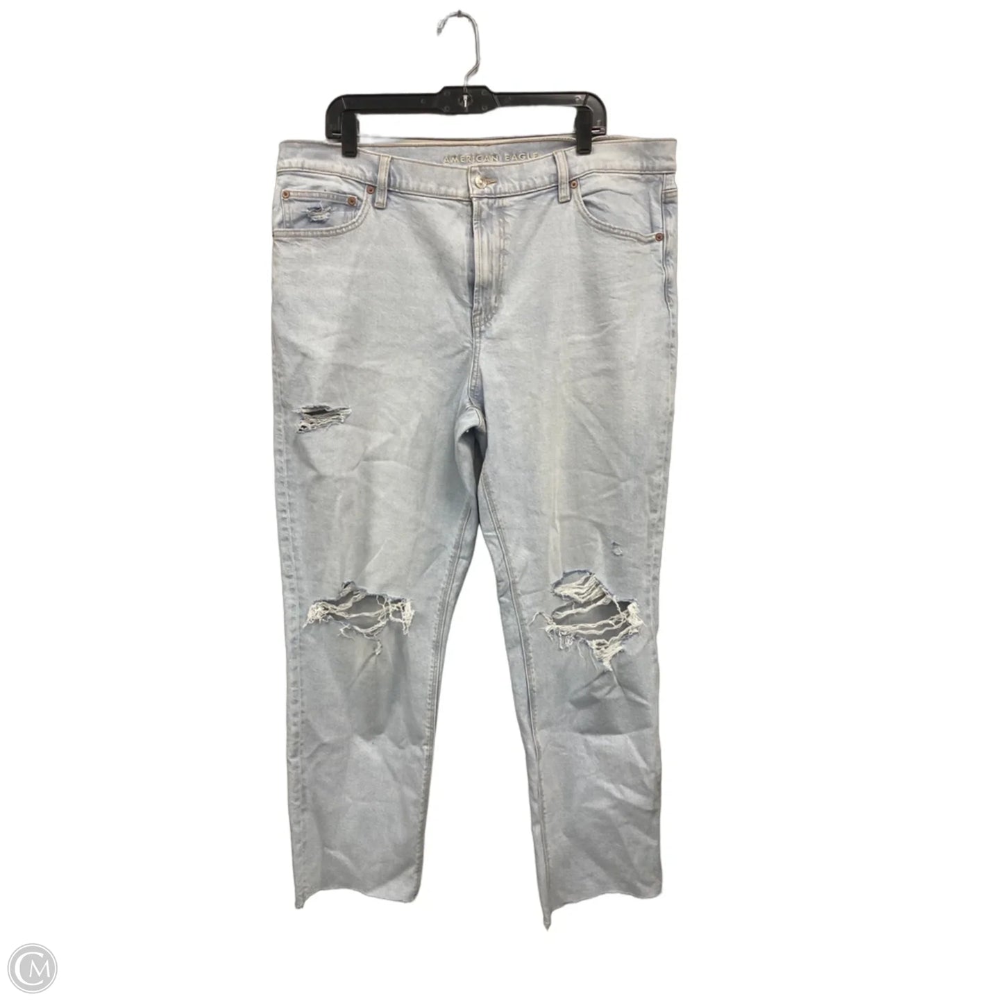 Jeans Straight By American Eagle In Blue Denim, Size: 18