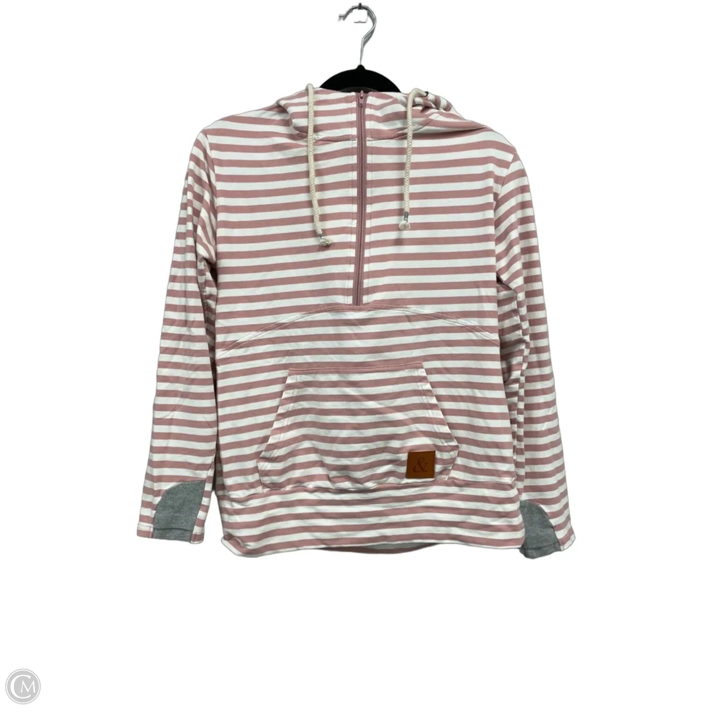 Top Long Sleeve By Clothes Mentor In Pink & White, Size: L