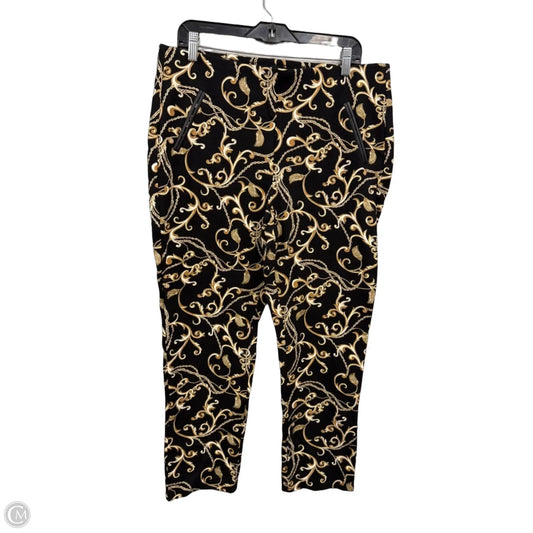Pants Leggings By Chicos In Black & Gold, Size: L