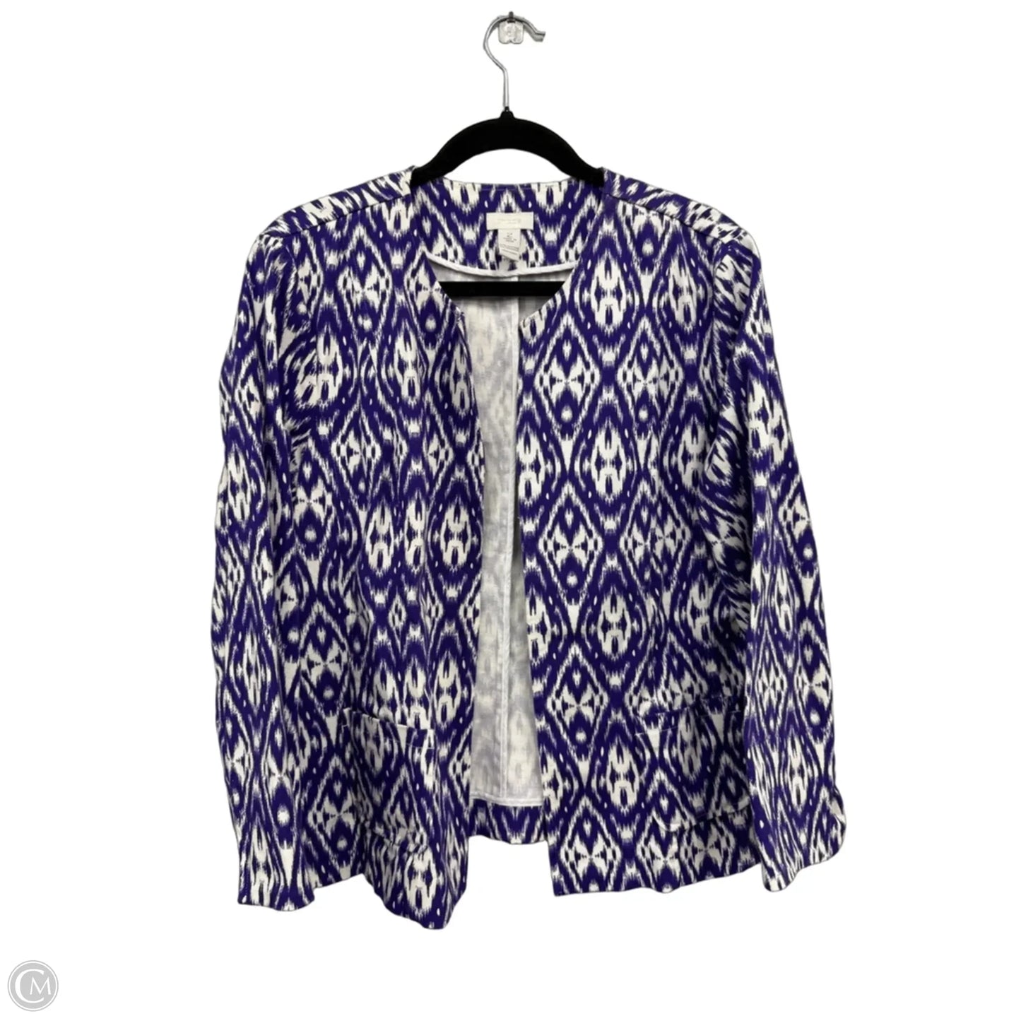 Blazer By Chicos In Purple & White, Size: L