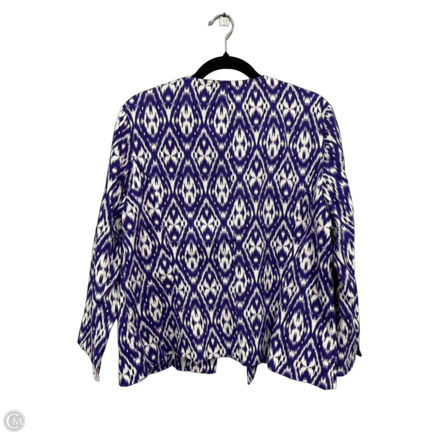 Blazer By Chicos In Purple & White, Size: L