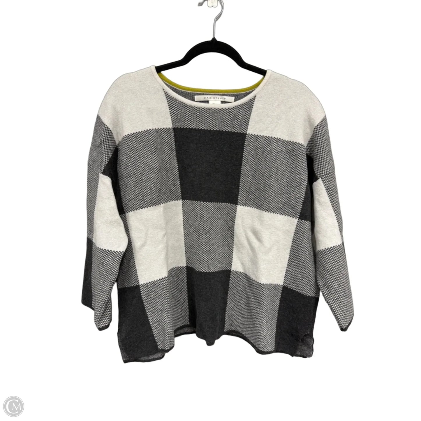 Sweater By Max Studio In Grey & White, Size: Xl