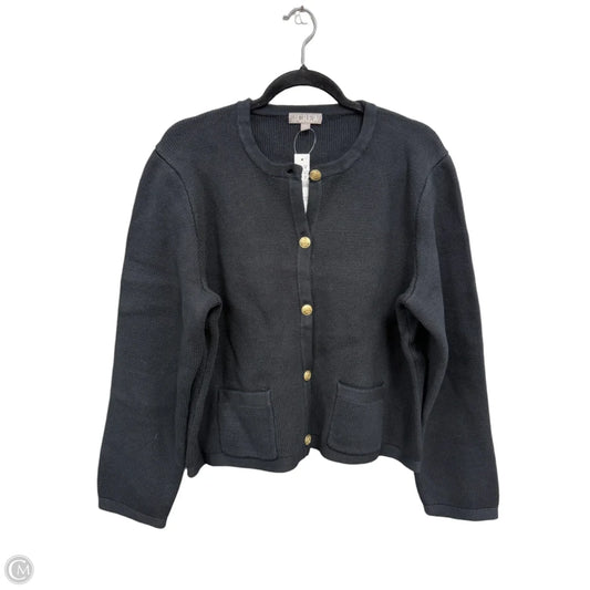 Sweater Cardigan By J. Crew In Black & Gold, Size: Xl