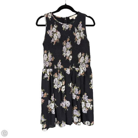 Dress Casual Short By Loft In Black & Purple, Size: 8