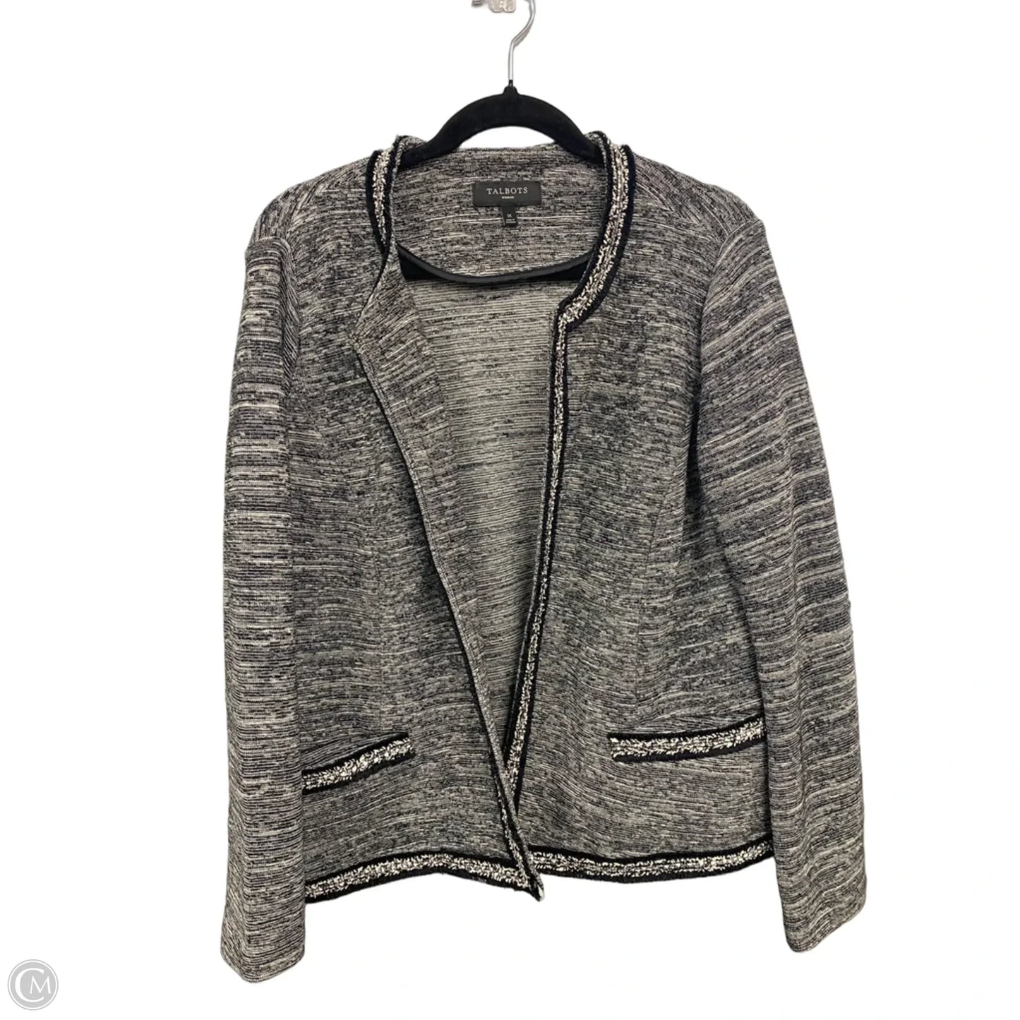 Blazer By Talbots In Black & White, Size: 1x